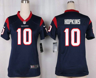 Women's Houston Texans #10 DeAndre Hopkins Navy Blue Team Color Stitched NFL Nike Game Jersey