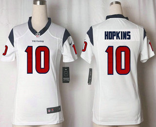 Women's Houston Texans #10 DeAndre Hopkins White Road Stitched NFL Nike Game Jersey