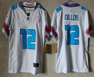 Women's Houston Texans #12 Nico Collins White 2026 FUSE Rivalries Collection Limited Stitched Jersey