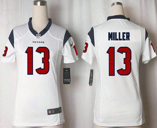 Women's Houston Texans #13 Braxton Miller White Road Stitched NFL Nike Game Jersey
