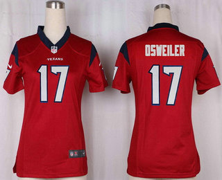 Women's Houston Texans #17 Brock Osweiler Red Alternate Stitched NFL Nike Game Jersey
