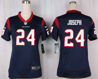 Women's Houston Texans #24 Johnathan Joseph Navy Blue Team Color Stitched NFL Nike Game Jersey