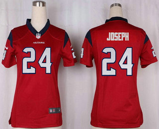 Women's Houston Texans #24 Johnathan Joseph Red Alternate Stitched NFL Nike Game Jersey