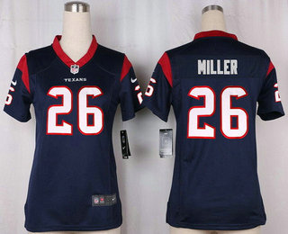 Women's Houston Texans #26 Lamar Miller Navy Blue Team Color Stitched NFL Nike Game Jersey