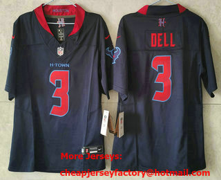 Women's Houston Texans #3 Tank Dell Limited Navy Alternate FUSE Vapor Jersey