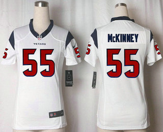 Women's Houston Texans #55 Benardrick McKinney White Road Stitched NFL Nike Game Jersey