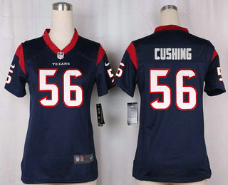 Women's Houston Texans #56 Brian Cushing Navy Blue Team Color Stitched NFL Nike Game Jersey