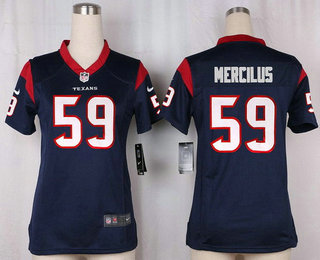 Women's Houston Texans #59 Whitney Mercilus Navy Blue Team Color Stitched NFL Nike Game Jersey