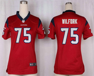 Women's Houston Texans #75 Vince Wilfork Red Alternate Stitched NFL Nike Game Jersey