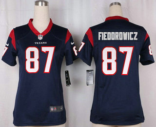 Women's Houston Texans #87 C.J. Fiedorowicz Navy Blue Team Color Stitched NFL Nike Game Jersey