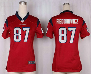 Women's Houston Texans #87 C.J. Fiedorowicz Red Alternate Stitched NFL Nike Game Jersey
