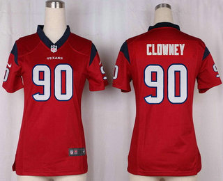 Women's Houston Texans #90 Jadeveon Clowney Red Alternate Stitched NFL Nike Game Jersey