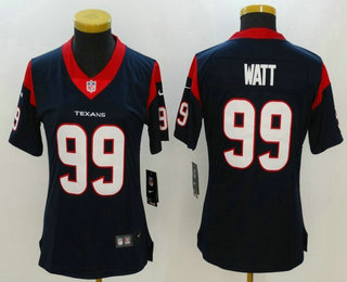 Women's Houston Texans #99 J.J. Watt Navy Blue 2017 Vapor Untouchable Stitched NFL Nike Limited Jersey