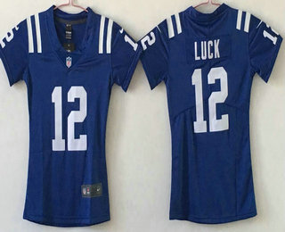 Women's Indianapolis Colts #12 Andrew Luck Royal Blue 2017 Vapor Untouchable Stitched NFL Nike Limited Jersey