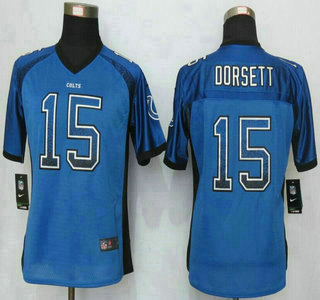Women's Indianapolis Colts #15 Phillip Dorsett Nike Drift Fashion Blue Elite Jersey
