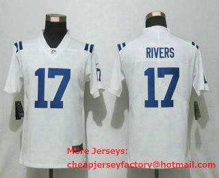 Women's Indianapolis Colts #17 Philip Rivers White 2020 Vapor Untouchable Stitched NFL Nike Limited Jersey
