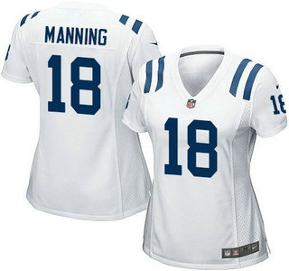 Women's Indianapolis Colts #18 Peyton Manning White Game Jersey
