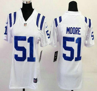 Women's Indianapolis Colts #51 Henoc Muamba White Road NFL Nike Game Jersey