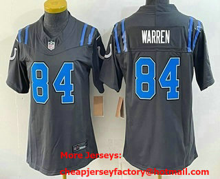 Women's Indianapolis Colts #84 Tyler Warren Anthracite 2026 FUSE Rivalries Collection Limited Stitched Jersey