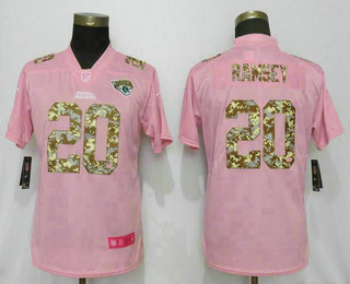 Women's Jacksonville Jaguars #20 Jalen Ramsey Pink Camo Fashion 2019 Vapor Untouchable Stitched NFL Nike Limited Jersey