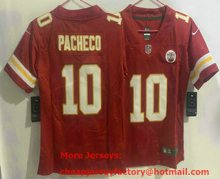 Women's Kansas City Chiefs #10 Isiah Pacheco Red Vapor Untouchable Limited Stitched Football Jersey