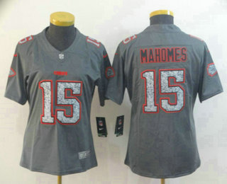 Women's Kansas City Chiefs #15 Patrick Mahomes II Gray Fashion Static 2019 Vapor Untouchable Stitched NFL Nike Limited Jersey