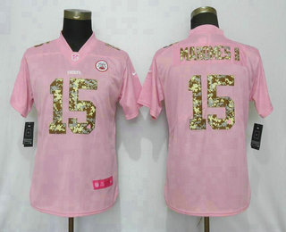 Women's Kansas City Chiefs #15 Patrick Mahomes II Pink Camo Fashion 2019 Vapor Untouchable Stitched NFL Nike Limited Jersey