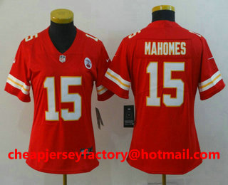 Women's Kansas City Chiefs #15 Patrick Mahomes II Red 2017 Vapor Untouchable Stitched NFL Nike Limited Jersey