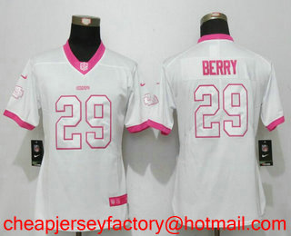 Women's Kansas City Chiefs #29 Eric Berry White Pink 2016 Color Rush Fashion NFL Nike Limited Jersey