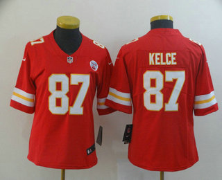Women's Kansas City Chiefs #87 Travis Kelce Red 2017 Vapor Untouchable Stitched NFL Nike Limited Jersey