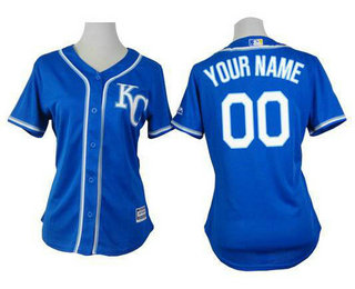 Women's Kansas City Royals Customized 2014 Blue Jersey