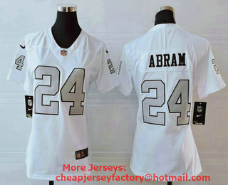 Women's Las Vegas Raiders #24 Johnathan Abram White 2016 Color Rush Stitched NFL Nike Limited Jersey