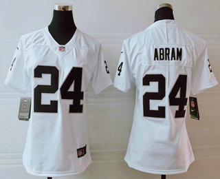 Women's Las Vegas Raiders #24 Johnathan Abram White 2017 Vapor Untouchable Stitched NFL Nike Limited Jersey
