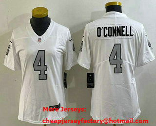 Women's Las Vegas Raiders #4 Aidan OConnell White 2023 Color Rush Stitched Limited Jersey