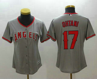 Women's Los Angeles Angels #17 Shohei Ohtani Gray Road Stitched MLB Cool Base Jersey
