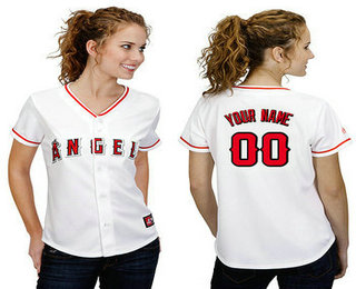 Women's Los Angeles Angels White Customized Jersey