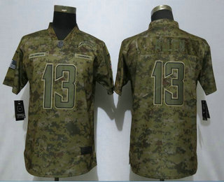 Women's Los Angeles Chargers #13 Keenan Allen 2018 Camo Salute to Service Stitched NFL Nike Limited Jersey
