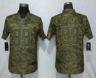 Women's Los Angeles Chargers #99 Jerry Tillery Nike Camo 2019 Salute to Service Stitched NFL Limited Jersey