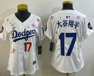 Women's Los Angeles Dodgers #17 Shohei Ohtani White Japanese 2025 Tokyo Series Limited Jersey