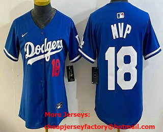 Women's Los Angeles Dodgers #18 Yoshinobu Yamamoto MVP Blue Limited Stitched Jersey