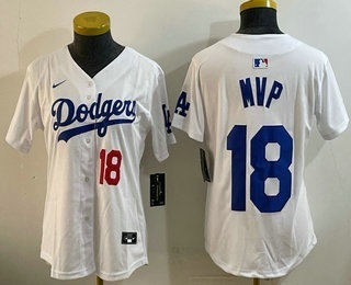 Women's Los Angeles Dodgers #18 Yoshinobu Yamamoto MVP White Limited Stitched Jersey