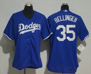 Women's Los Angeles Dodgers #35 Cody Bellinger Royal Blue Stitched MLB Cool Base Jersey