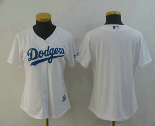 Women's Los Angeles Dodgers Blank White Home Stitched MLB Cool Base Jersey