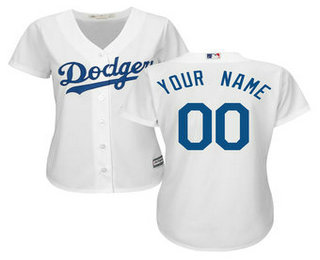Women's Los Angeles Dodgers Customized Authentic White Home Cool Base MLB Jersey