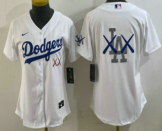 Women's Los Angeles Dodgers White Vapor Premier Limited Stitched Baseball Jersey