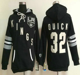 Women's Los Angeles Kings #32 Jonathan Old Time Hockey Black Hoody
