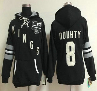 Women's Los Angeles Kings #8 Drew Doughty Old Time Hockey Black Hoody