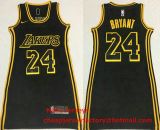 Women's Los Angeles Lakers #24 Kobe Bryant Black 2020 Nike City Edition Stitched Dress Jersey