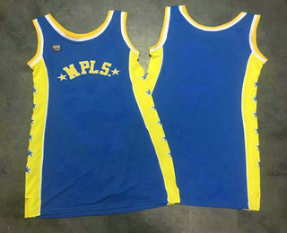 Women's Los Angeles Lakers Blank MPLS Blue Hardwood Classics Dress Jersey