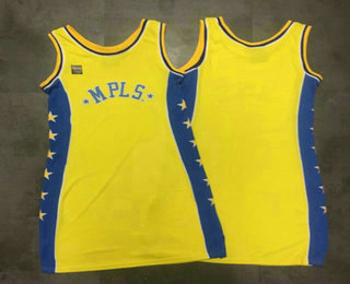 Women's Los Angeles Lakers Blank MPLS Yellow Hardwood Classics Dress Jersey